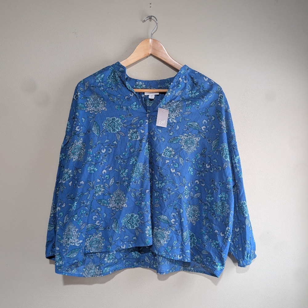 J. Jill Blue Paisley Blouse